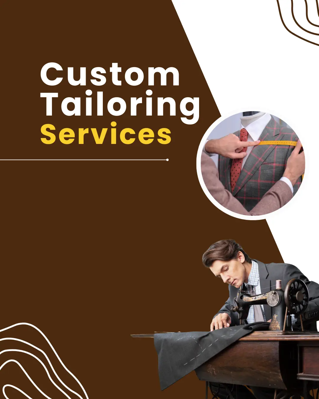 white brown modern custom tailoring services instagram post
