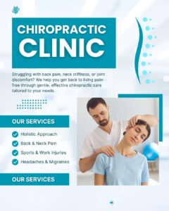 teal and white modern chiropractic clinic instagram post